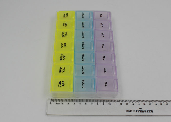 OEM Rectangle Plastic Pill Boxes For Men LFGB And FDA Standard