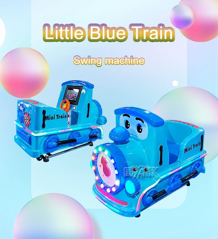 Little Blue Train Coin Operated Electric Kiddie Car Amusement Equipment