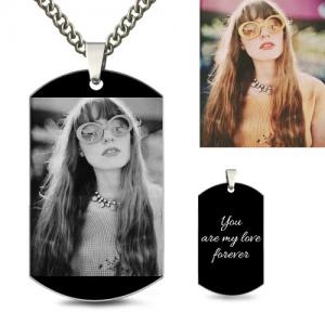 China 3g 1.96in Personalised Photo Necklace Unisex Stainless Steel Photo Necklace SGS wholesale
