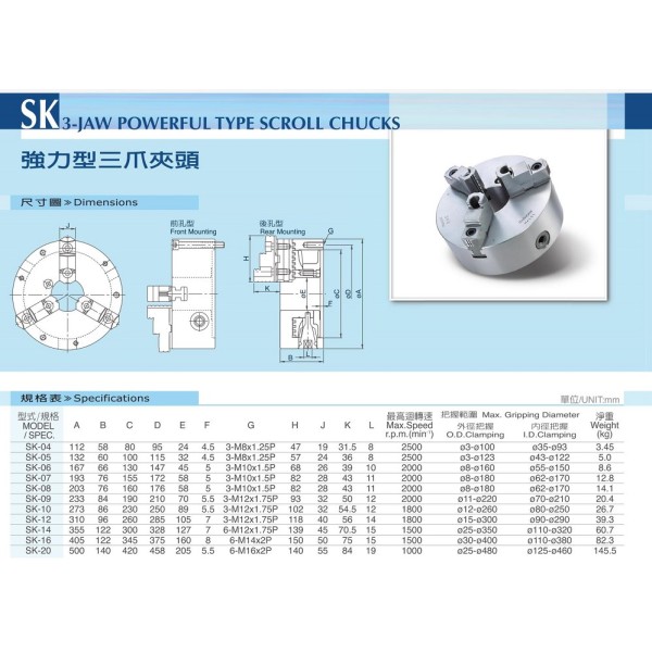 Three-Jaw Chuck &Flange Disk