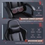 Adjustable Racing Computer Video Game Chair with Footrest and Massage Lumbar