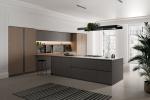 T Shaped Classic Wood Kitchen Cabinets Tailored Kitchen Set With Dining Bar