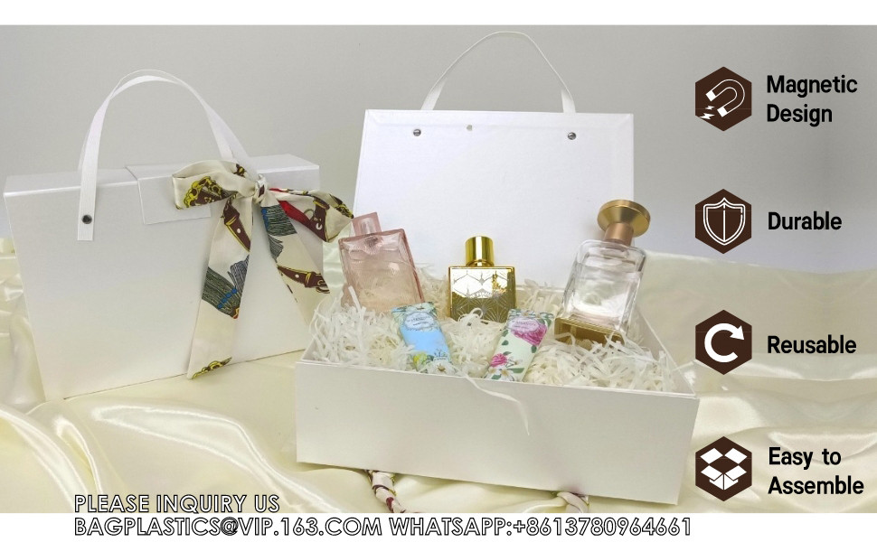 Large Gift Box With Magnetic Closure Lid, Ribbon And Card, Present Box For Birthady,Valentine'S