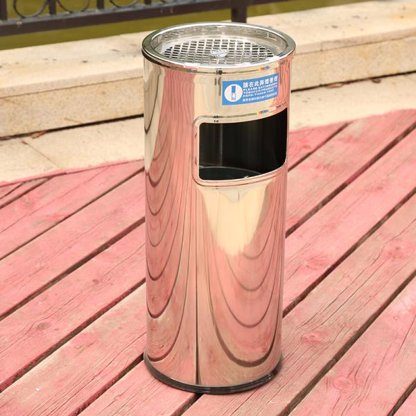 Hotel Lobby Smoke-out Hotel Elevator Ashtray Round Clamshell Shopping Mall Stainless Steel Trash Can
