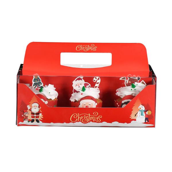 ODM Holiday Cake Christmas Bakery Boxes Cupcake Dessert Paper Packaging With