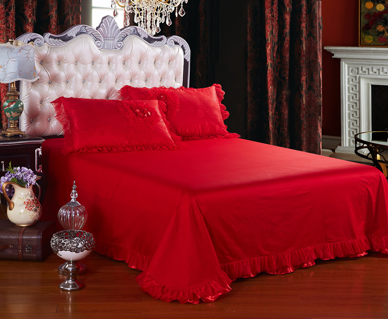60 Count High End Lace Bedding Jacquard Fabric Queen 100% Organic Cotton Sheet Sets