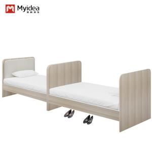China Nordic Style Twin Bed In Light Color Support customization For Bedroom School Apartment Or Dormitory Made Of Wood Hotel Furniture wholesale