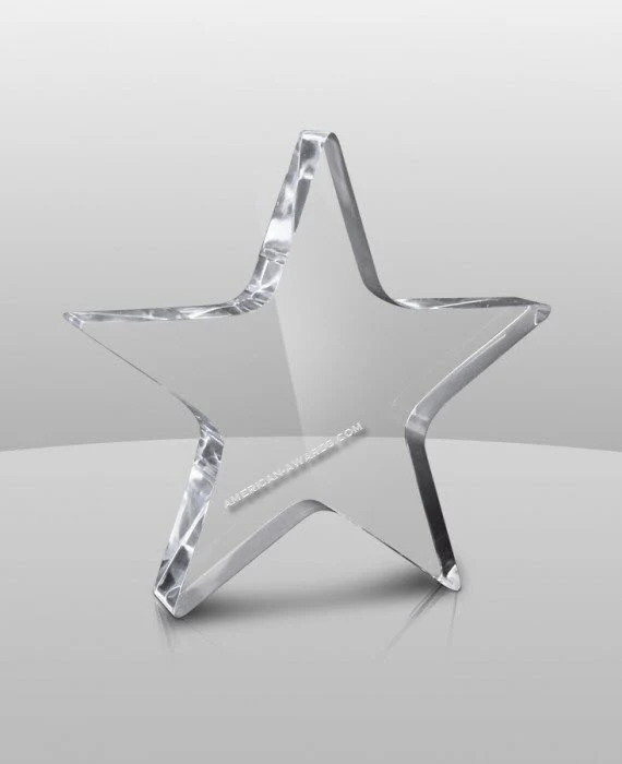 6'' Clear Diamond Acrylic Recognition Awards Trophy Plaque Customized Engraving