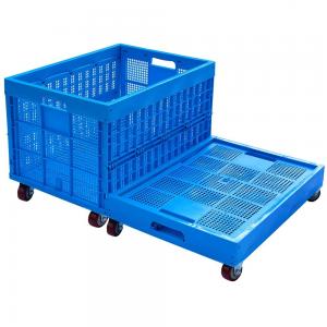 China Mesh Style Large Plastic Folding Storage Crate 900*600*420 mm for Moving and Stacking on sale