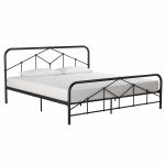 Simple King Size Iron Bed Luxury Style Electrostatic Powder Coating