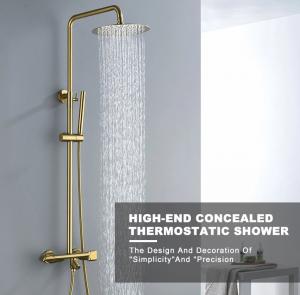 China Gold Exposed 40degree Bath Shower Faucet Set With Hand Shower wholesale