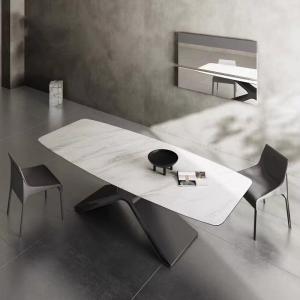 China Ceramic Marble Dining Table With X-Steel Base Dining Table wholesale