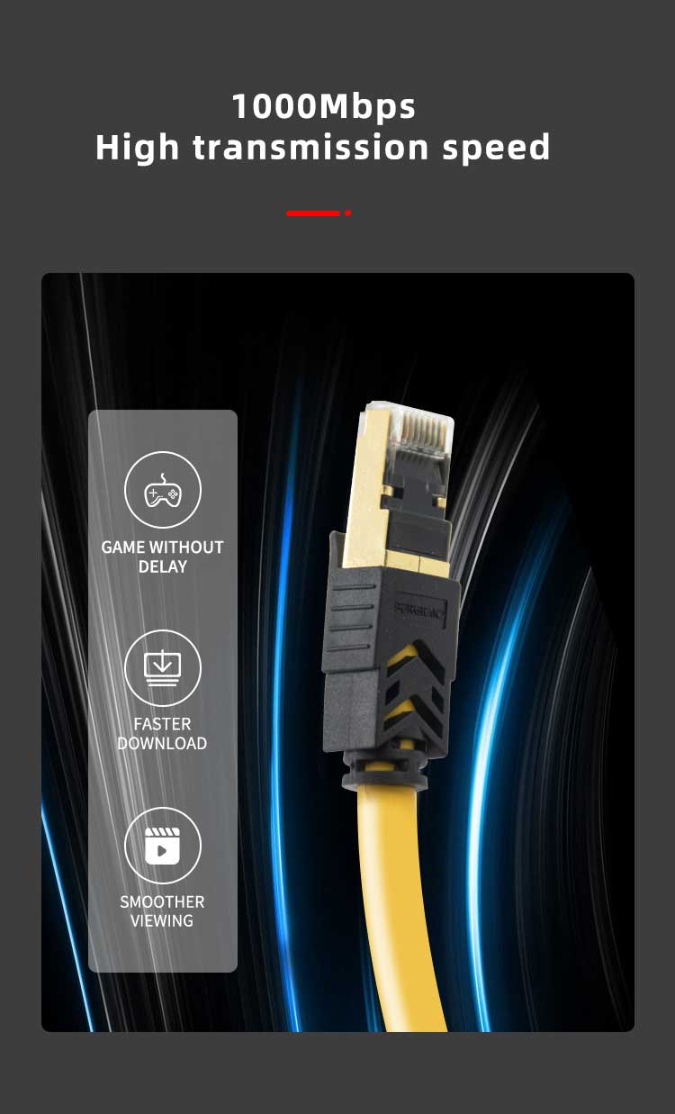 OD 8.0mm Cat8 Patch Cable Utp Patch Cord Customizable Wear Resistance