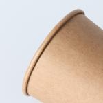 Disposable Single Wall Brown Kraft Paper Coffee Cups For Hot Drinking