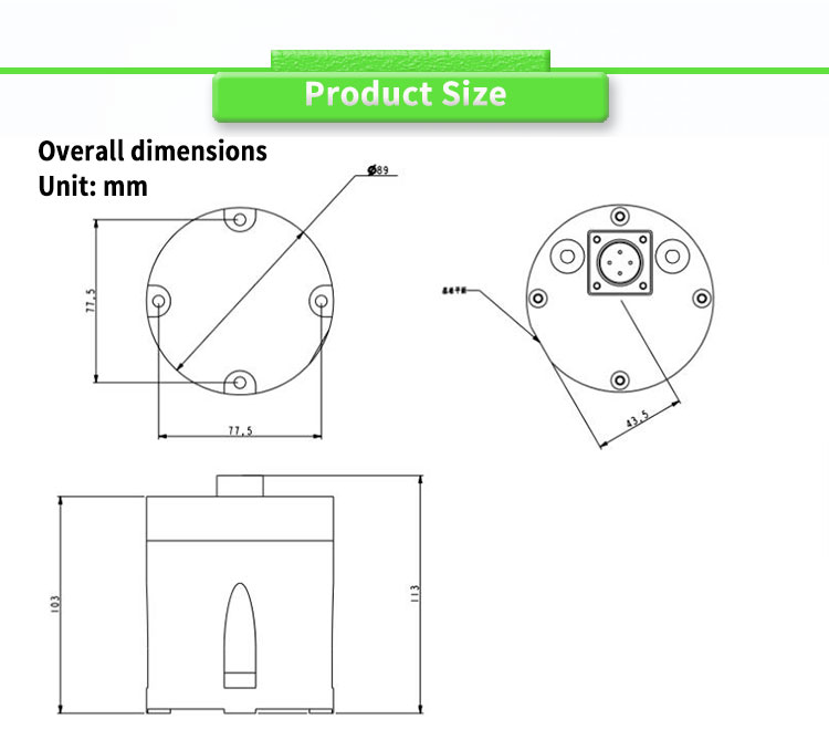 UBTMF200Y RS422 115 Output Form for Precise Fiber Optic Micro Inertial Measurement