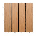 Commercial Outdoor Interlocking Patio Deck Tiles Hardwood Natural