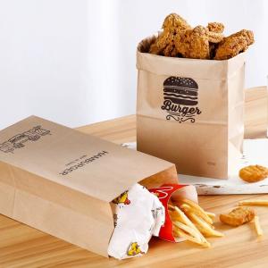 China Custom Printed Greaseproof Paper Bag for Food Packaging，Kraft paper bag,food packaging bags wholesale