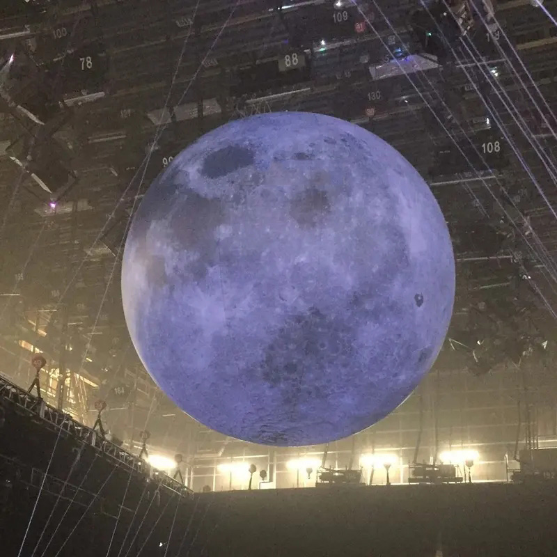 Customized Event Giant Advertising Inflatable Moon Model Large Inflatable Moon Balloon with Led Light