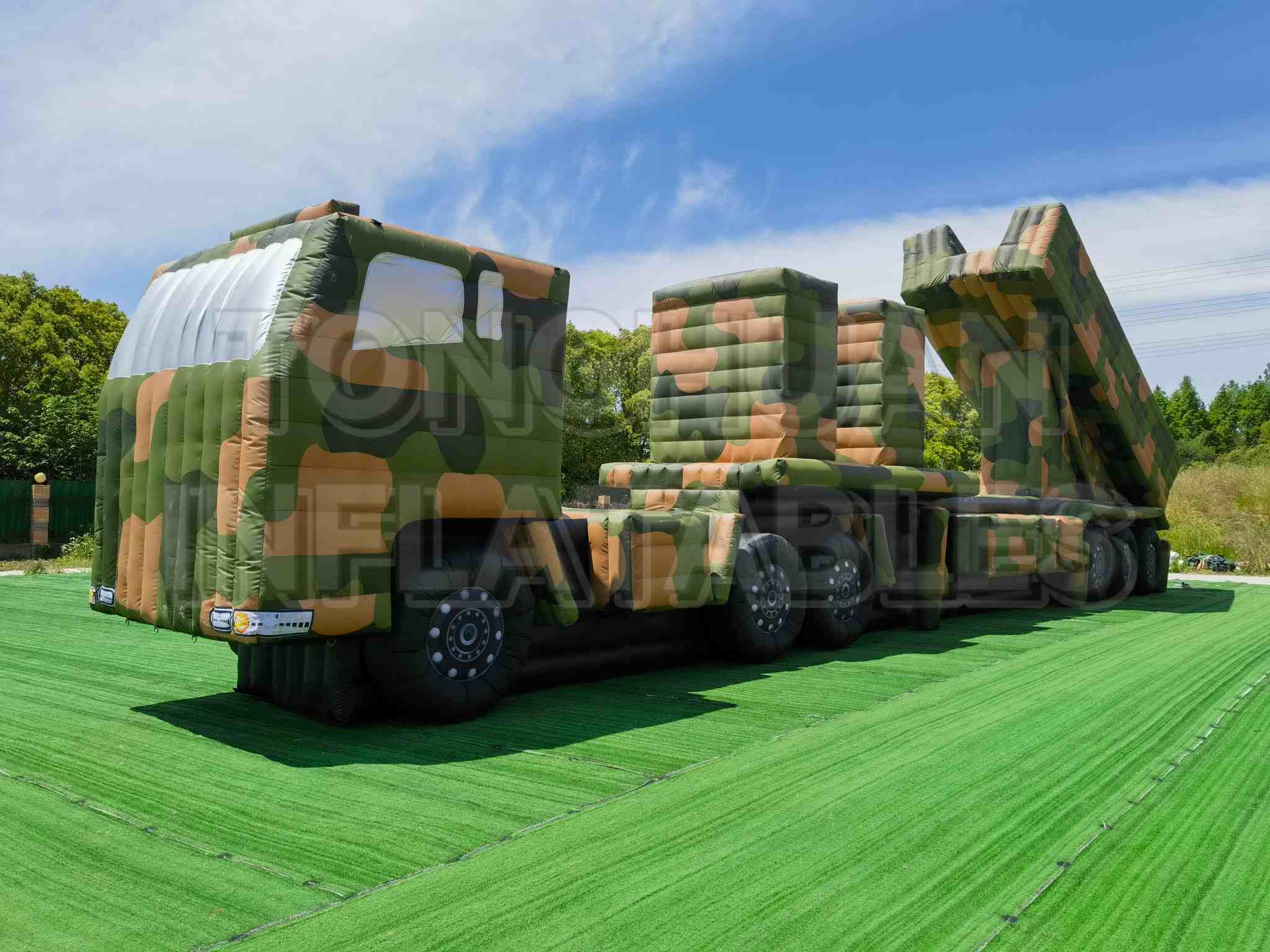 Custom Inflatable Vehicle Decoy Set with Camouflage Radar Launcher and Support Truck Replicas for Outdoor Training Display Exhibition and Simulation