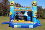 Yellow 0.55 PVC Tarpaulin Spongebob Jumping Castle , Inflatable Bounce House