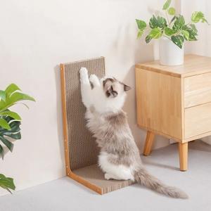 China OEM L Shape Cat Scratcher Detachable Vertical Cardboard Cat Scratcher wholesale