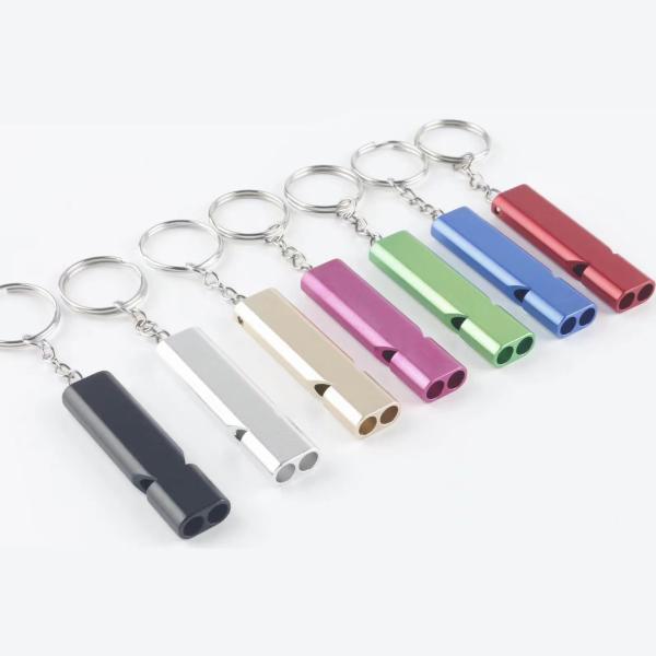 Double Pipe Aluminum Alloy Whistle for Lanyard Keychain Double Tube High