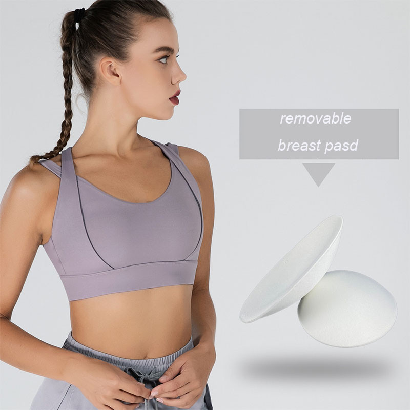 Moisture Wicking Large Cup Sports Bra Plus High Elastic Double Shoulder Yoga Bra