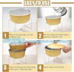 270mm Diameter 3100ml Air Fryer Thickened Food Storage Golden Aluminum Foil Pot