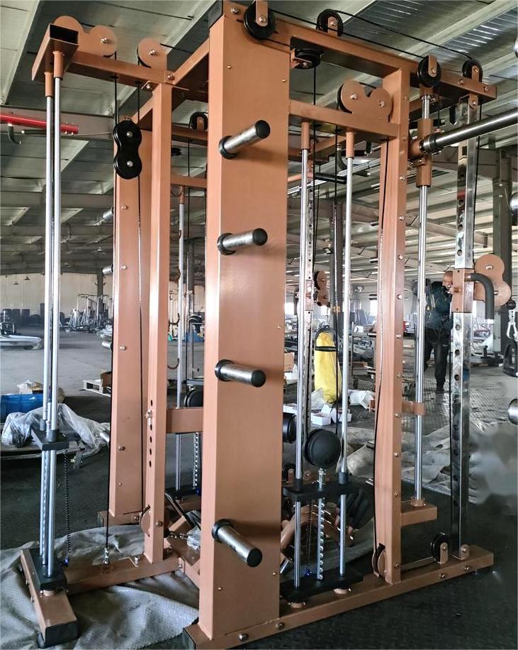Gym Equipment Multi Functional Smith Machine With Weight Stack Cable Crossover Machine