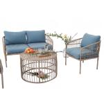 Outdoor Conversation Bistro Set, Courtyard Balcony Hollow Weaving Open Wicker