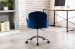 Navy Velvet Swivel Shell Living Room Office Chair 8.6KGS Padded Back