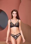 Sexy Bra And Panty Ladies Mesh Gathered Womens Lace Bra And Panty Set