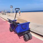 PU Wheels Load 70kg Outdoor Foldable Wheeled Wagon Camping Folding Platform