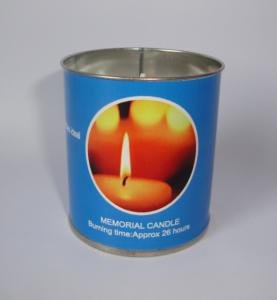 China Jews candle; white & unscented 5.5x6cm mini memorial tin candle burn for 26 hours on sale