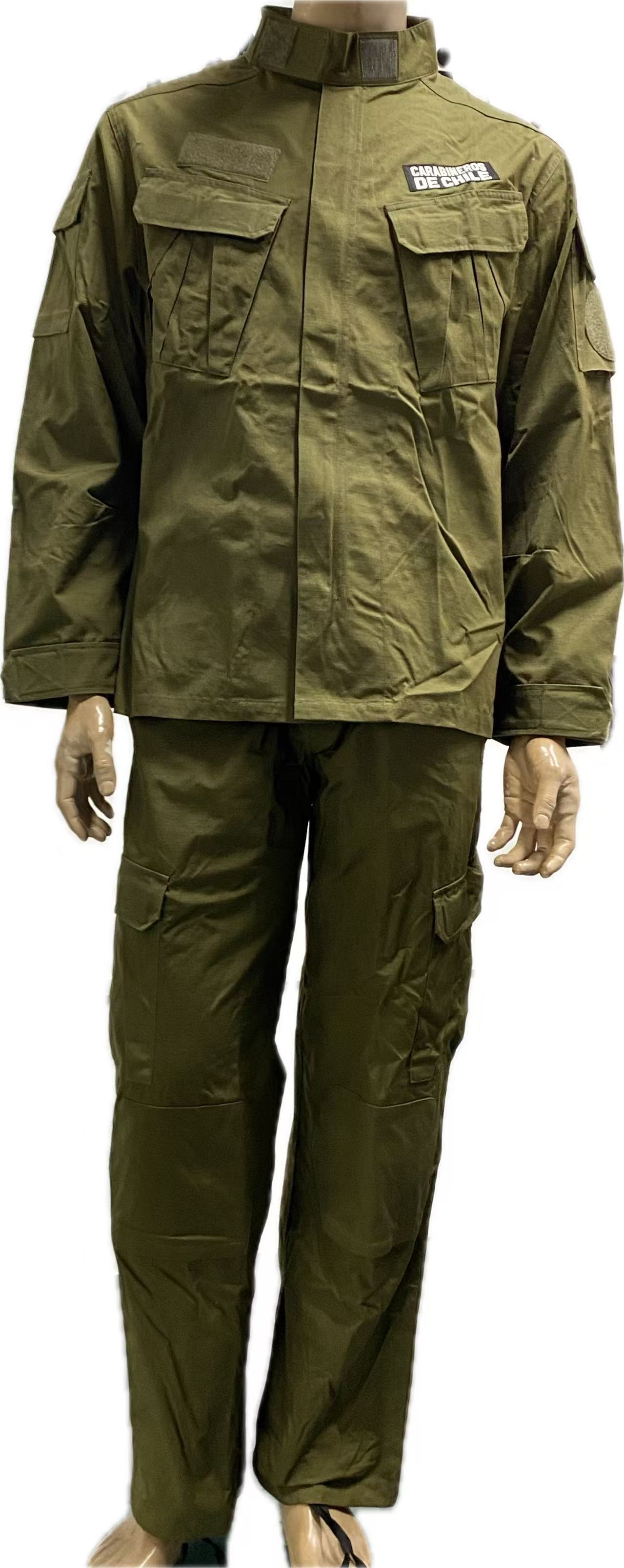 Durable Ripstop Olive Green Tactical Suit Men's Combat Uniform Set with Multi Pockets