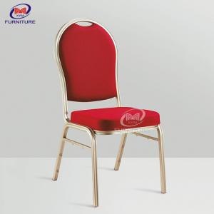 China Iron Gold Red Banquet Chairs Molded Foam Round Back Banquet Chairs wholesale
