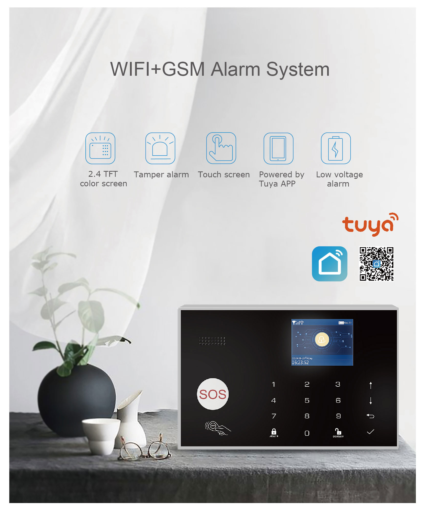 4G/3G GSM Alarm Smart Home Security Kit With LED Screen Door Sensor SMS/Calling Auto Dial