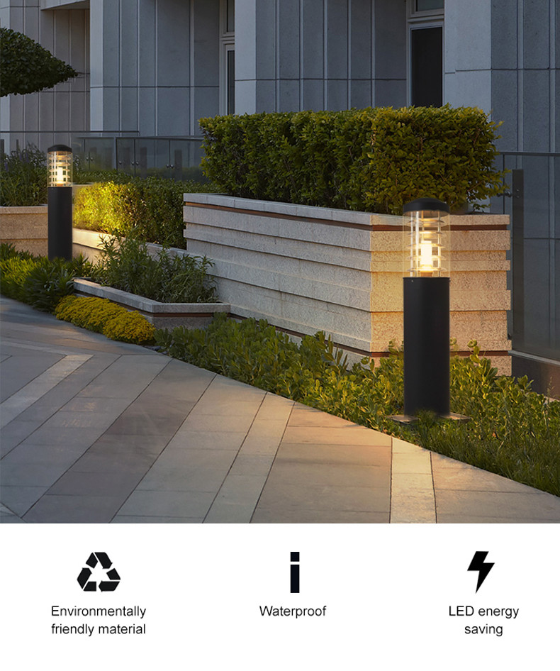 Backyard LED Lawn Lights E27 220V 145x600MM Hotel Villa Landscape