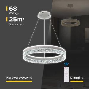 China Minimalist Design Indoor Living Room Circle Dinging Room Acrylic Chandelier Gold Led Ring Pendant Light wholesale