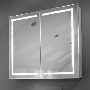 China 500mm Small Bathroom LED Mirror Cabinet Sets Grey And White Wall Hanging wholesale