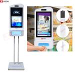 JCVISION Facial Recognition Temperature Scanner Hand Sanitizer Advertising Kiosk