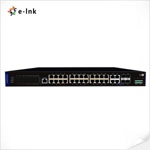 China Managed 24 Port Industrial PoE Switch 802.3at PoE+ Switch Rack Mounting wholesale