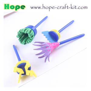 China Kids DIY Hobby Acrylic Watercolor Painting Art Craft Plastic Handle Foam Paint Roller mini Sponge stamp roller brush wholesale