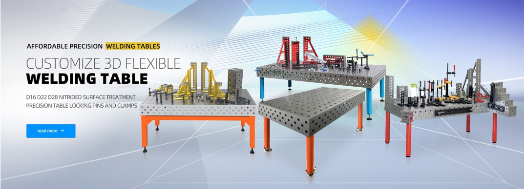 Modular D16 Welding Table with 16mm Diameter Holes an 50mm Grid for Clamping