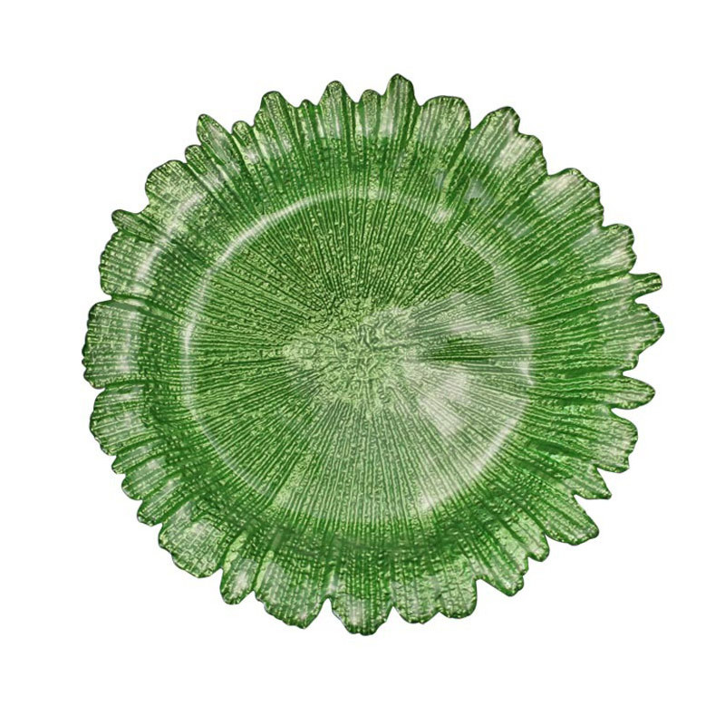 Colorful 33cm Diameter Sunflower Shaped Glass Fruit Bowl