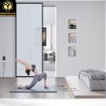 Aluminium Sliding Glass Doors with Silver Color and Stainless Steel Handle for a