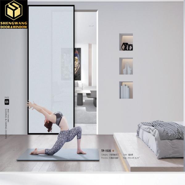 Aluminium Sliding Glass Doors with Silver Color and Stainless Steel Handle for a