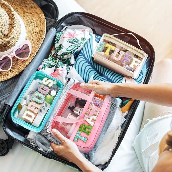 Clear Makeup Bags Makeup Bag Transparent Patch Bag PVC Waterproof Portable Glitter Cosmetic Bag Travel Toiletry bag