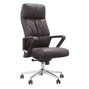 China Black Leather Rolling Leather Office Swivel Chairs 62cm 50cm High End PU Padding wholesale