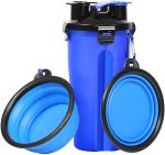 Outdoor 2 In 1 Dog Water Bottle With Dual Chambered Storage Food Container